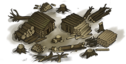 Weltkartensprite eines Lumber Camp
