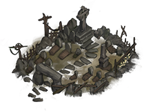 Undead graveyard world-map sprite from the game