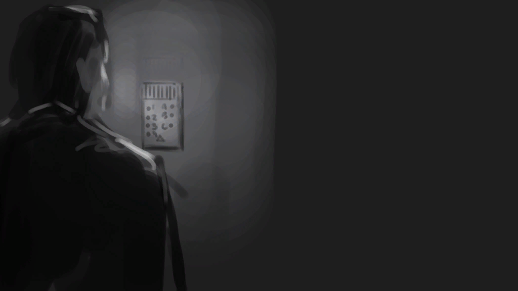 A visitor uses the buzzer beside an apartment entrance.